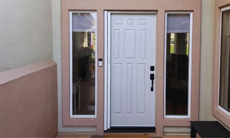 Apollo retractable screen door on a standard single entry front door
